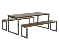 WORX Rustic Breakout Dining Bench Seating Set